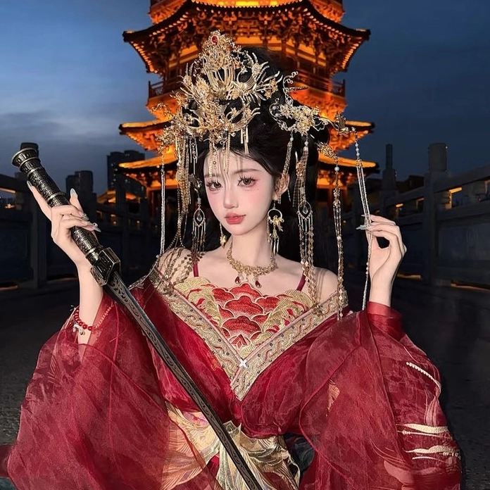 Bức hình thể hiện vẻ đẹp cuốn hút của thiếu nữ trong trang phục cổ trang