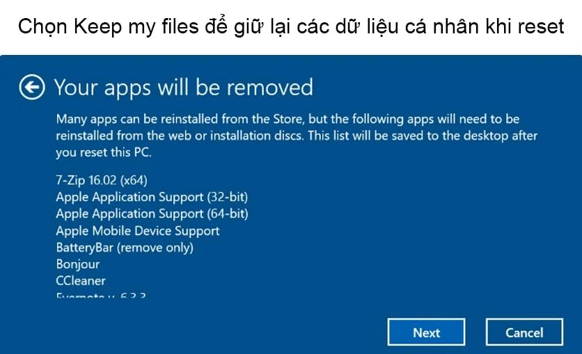 Các bước thao tác để cài đặt lại hoàn toàn hệ điều hành Windows 10