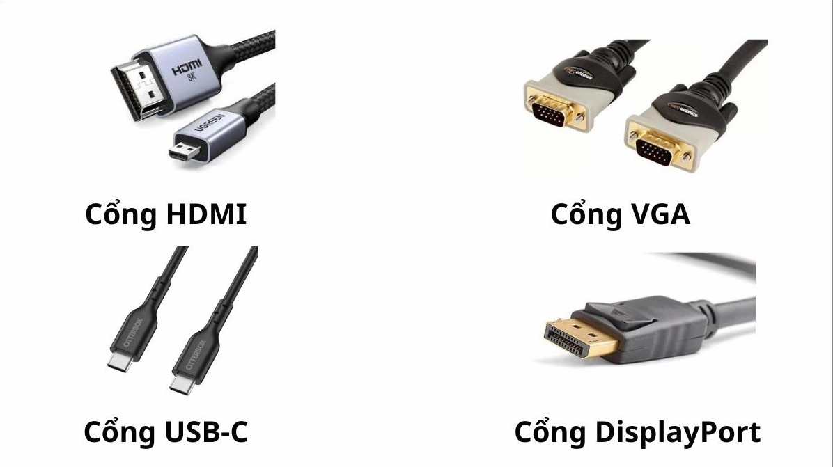 Hướng dẫn chi tiết cách cài đặt máy chiếu cho laptop nhanh chóng và đơn giản nhất 2 Các cổng kết nối phổ biến hiện nay trên laptop và máy chiếu như HDMI VGA DisplayPort