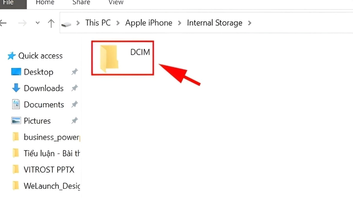Hướng dẫn cách đồng bộ iPhone với laptop nhanh chóng đơn giản 9 Các thư mục con chứa ảnh chụp và video được lưu trữ bên trong thư mục hệ thống DCIM