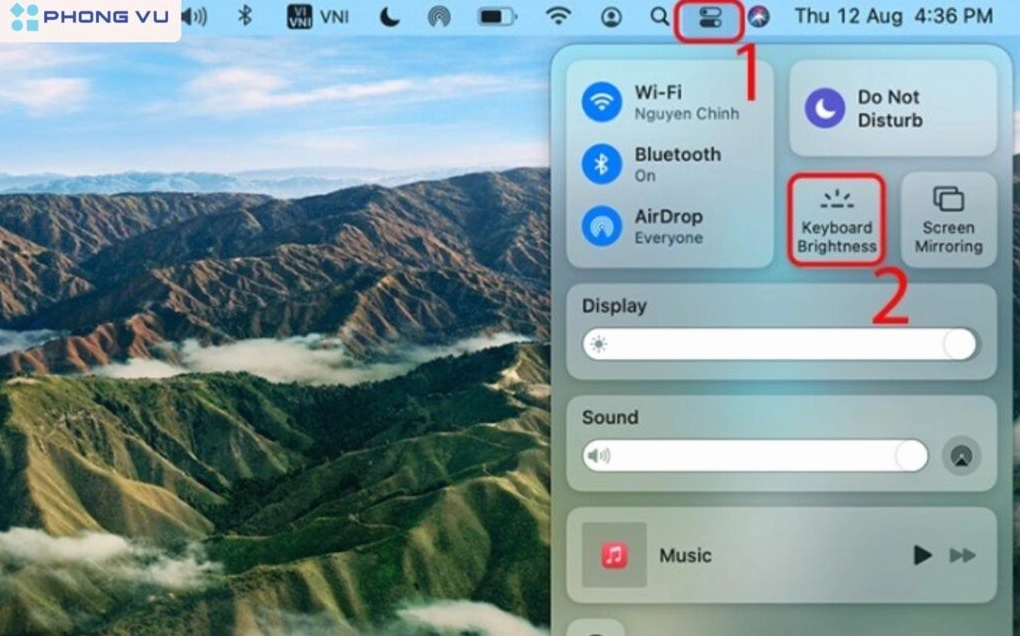 Cách bật đèn bàn phím trên MacOS