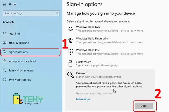 Hướng dẫn chi tiết cách cài pass laptop bảo mật dữ liệu an toàn tuyệt đối năm 2026 34 Cách cài mật khẩu cho Windows 10 Bước 2.1