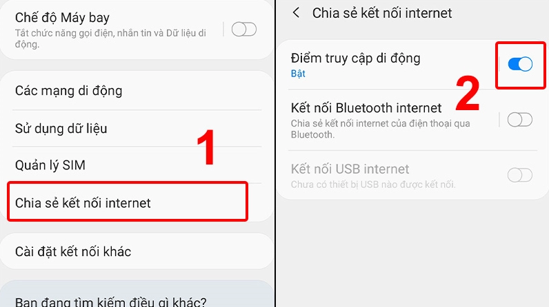 cách chia sẻ wifi từ điện thoại sang máy tính 1