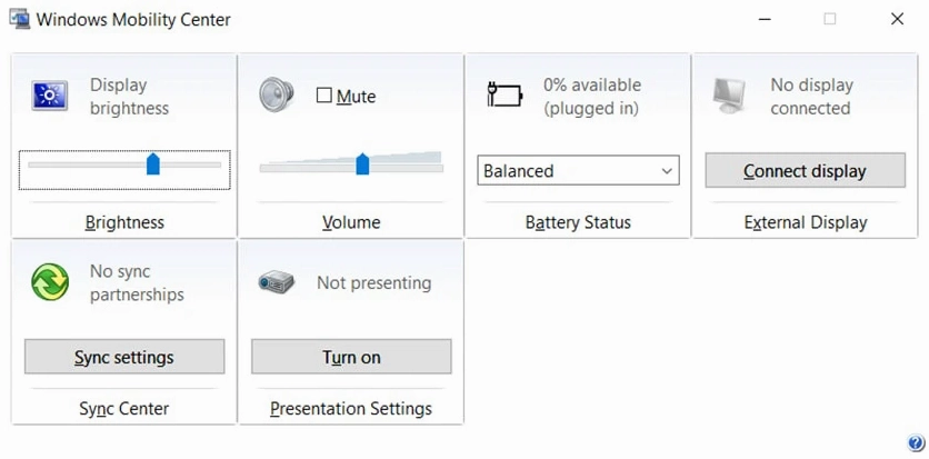 Cách chỉnh độ sáng màn hình máy tính PC qua công cụ Mobility Center của Windows