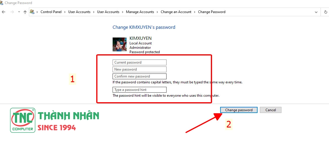 Hướng dẫn cách đổi pass laptop nhanh chóng an toàn năm 2026 2 Cách đặt pass máy tính win 10 an toàn