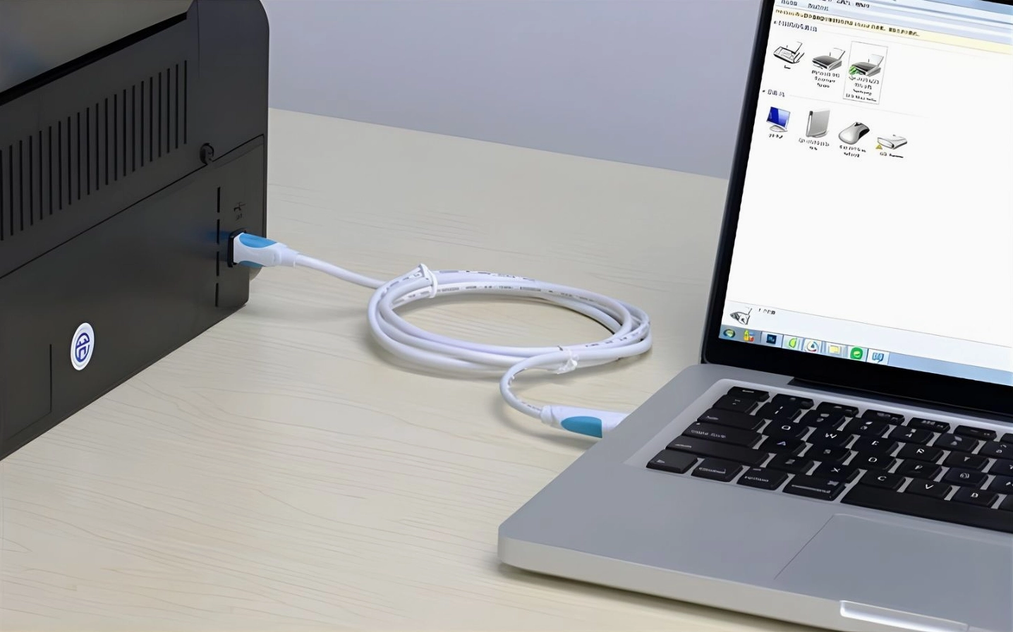 Hướng dẫn chi tiết cách cài đặt máy in cho laptop từ chuyên gia 2026 15 Cách kết nối máy in dạng có dây kết nối với MacBook