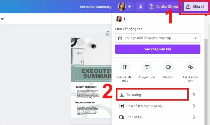 Cách lưu ảnh trên máy tính từ Canva