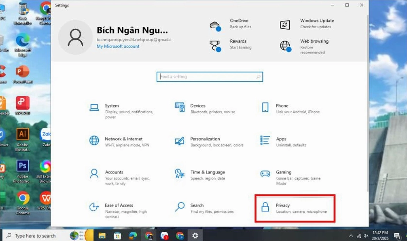 Cách mở quyền truy cập camera trên laptop khi gọi video