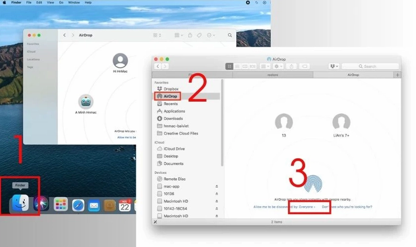 Cách share dữ liệu giữa 2 máy tính MacBook