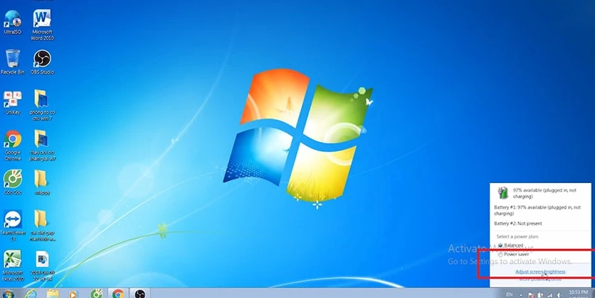 Cách tăng giảm độ sáng màn hình laptop, máy tính Win 7 thông qua phím tắt
