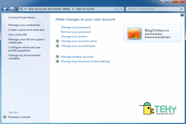 Hướng dẫn chi tiết cách cài pass laptop bảo mật dữ liệu an toàn tuyệt đối năm 2026 24 Cách thay đổi mật khẩu Windows 7 bước 1