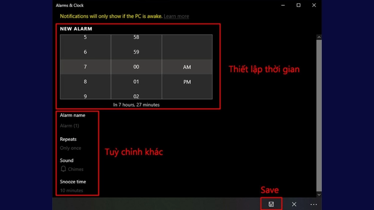 Hướng dẫn chi tiết cách đặt báo thức trên laptop nhanh chóng và hiệu quả 7 Cài đặt lặp lại báo thức theo lịch