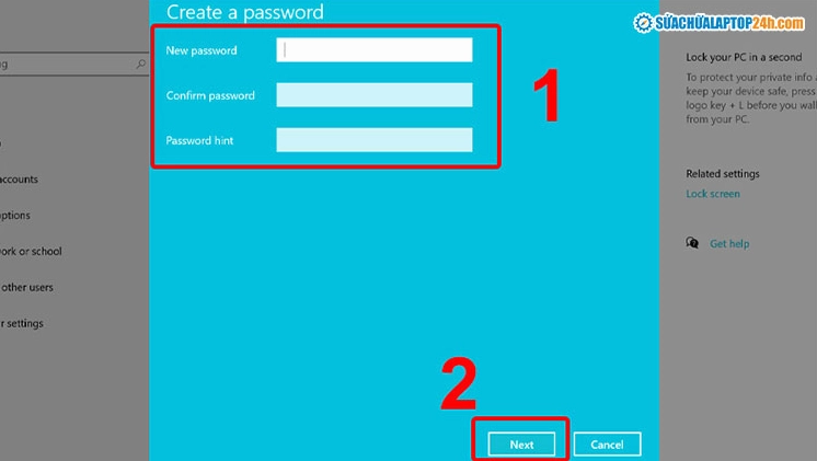 Hướng dẫn chi tiết cách cài mật khẩu cho laptop trên hệ điều hành Windows và Mac 8 Cài đặt pass cho laptop theo các bước như hình trên Windows 10