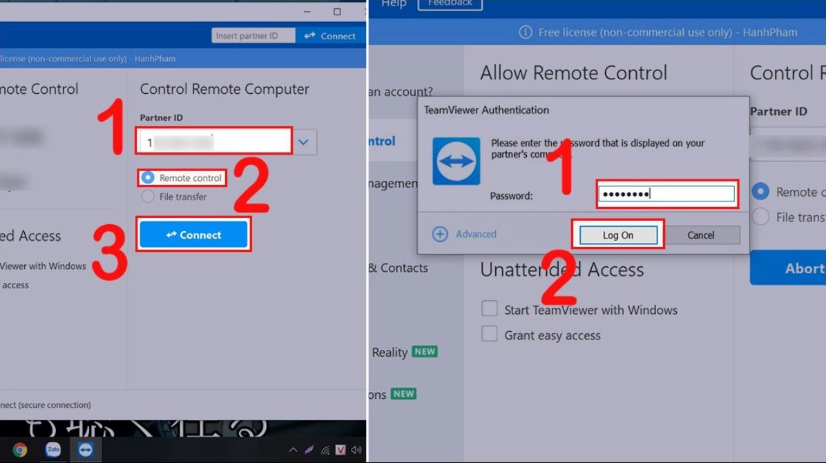 Hướng dẫn chi tiết cách kết nối 2 laptop để chơi game mượt mà không giật lag 27 Cài đặt TeamViewer trên cả hai máy Nhập ID và mật khẩu để kết nối