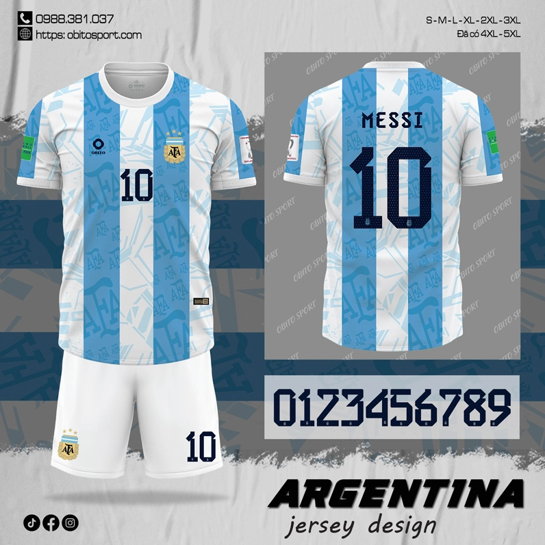 Cận cảnh mẫu áo thi đấu đội tuyển Argentina ấn tượng năm 2023 với thiết kế ôm sát