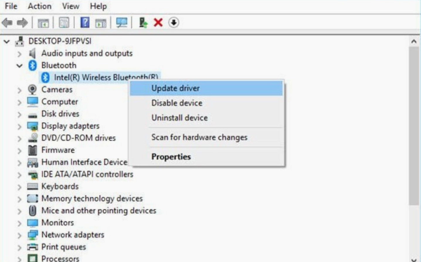 Cập nhật lại driver Bluetooth cho laptop