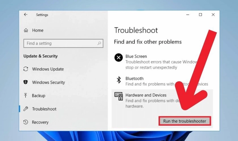 Chạy công cụ Troubleshooter để kiểm tra lỗi