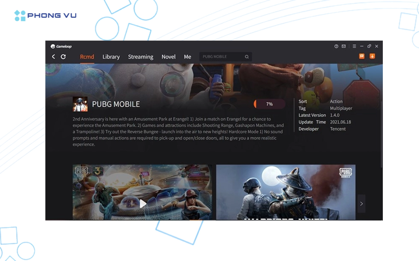 Chờ giả lập tải và cài PUBG Mobile