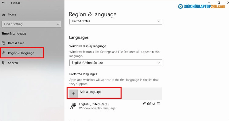 Hướng dẫn chi tiết cách đổi ngôn ngữ trên laptop Windows nhanh chóng 20 Chọn Add a language