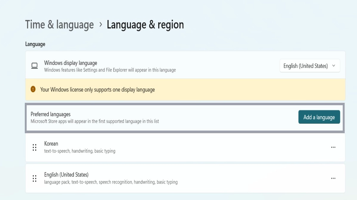 Hướng dẫn chi tiết cách đổi ngôn ngữ trên laptop Windows nhanh chóng 21 Chọn Add a language