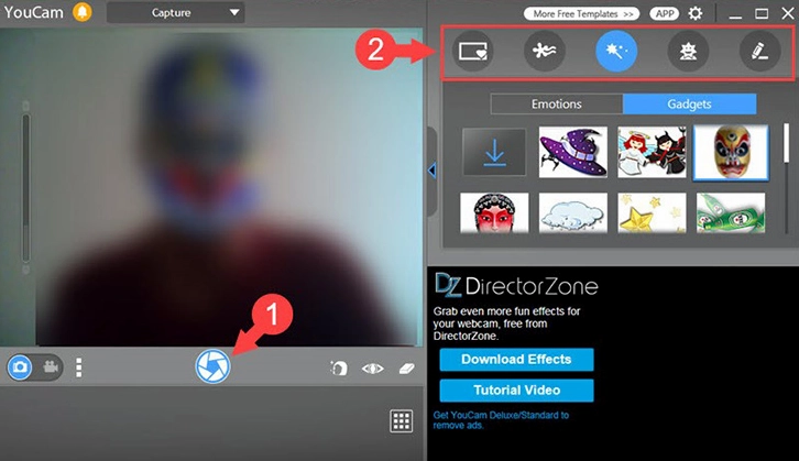 Chọn biểu tượng chụp ảnh, quay video