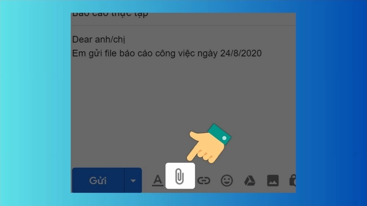 Chọn biểu tượng đính kèm tệp