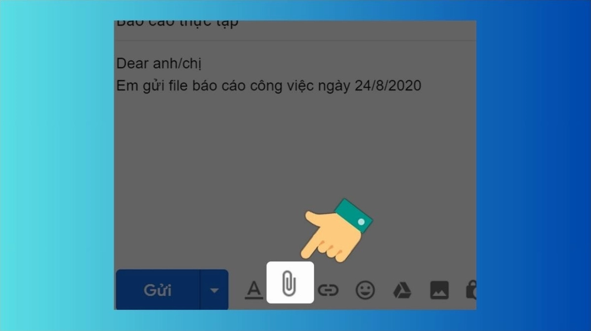 Chọn biểu tượng đính kèm tệp