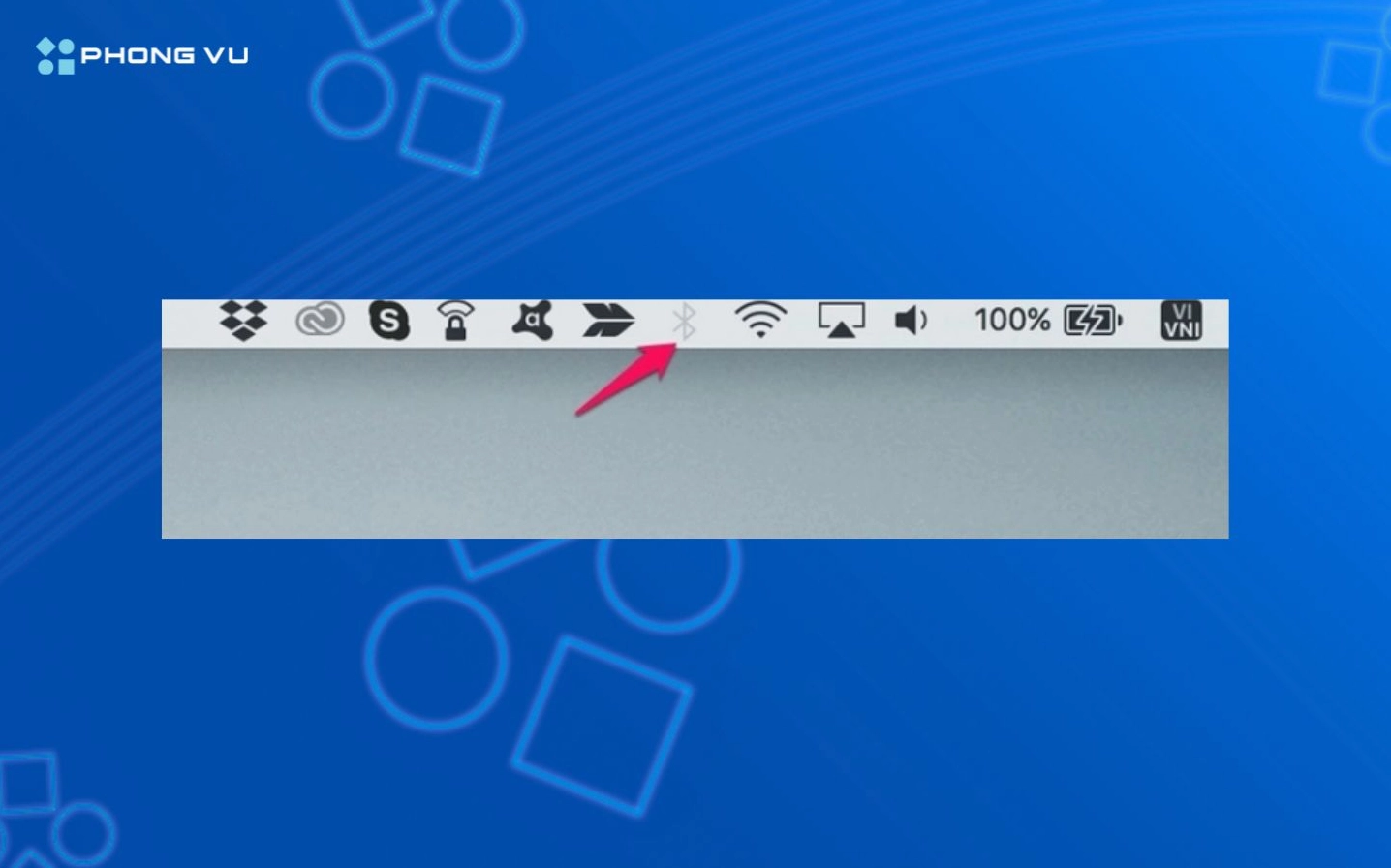 Chọn Bluetooth ngay trên Menu Bar của hệ điều hành