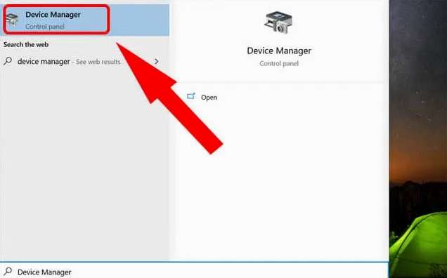 Hướng dẫn chi tiết cách bật camera trên laptop nhanh chóng và hiệu quả 6 Chọn Device Manager ở khung tìm kiếm