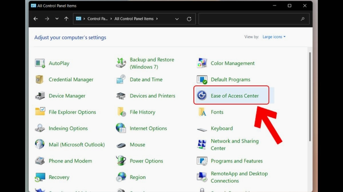 Hướng dẫn chi tiết cách làm giảm lag laptop chạy mượt mà như mới 23 Chọn Ease of Access Center