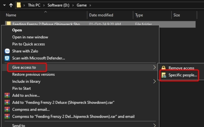 Hướng dẫn chi tiết cách kết nối 2 laptop để chơi game mượt mà không giật lag 12 Chọn Give access to Specific people