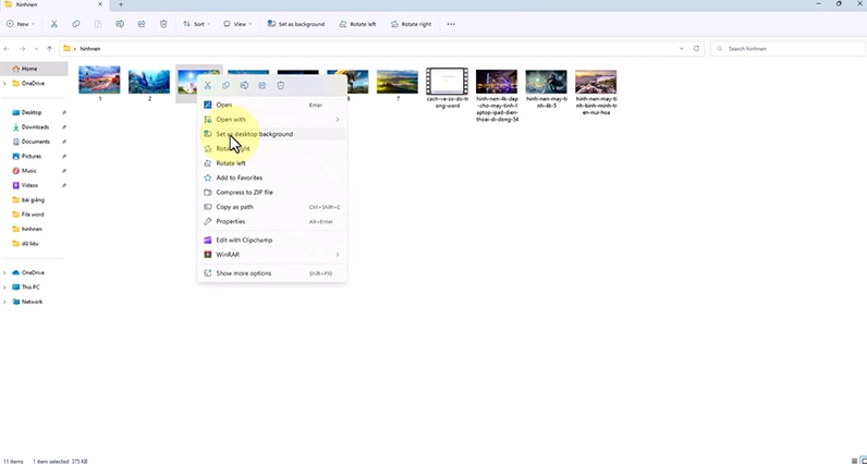 Hướng dẫn chi tiết cách cài màn hình laptop sắc nét và khắc phục lỗi ảnh mờ 7 Chọn hình trong thư mục của bạn