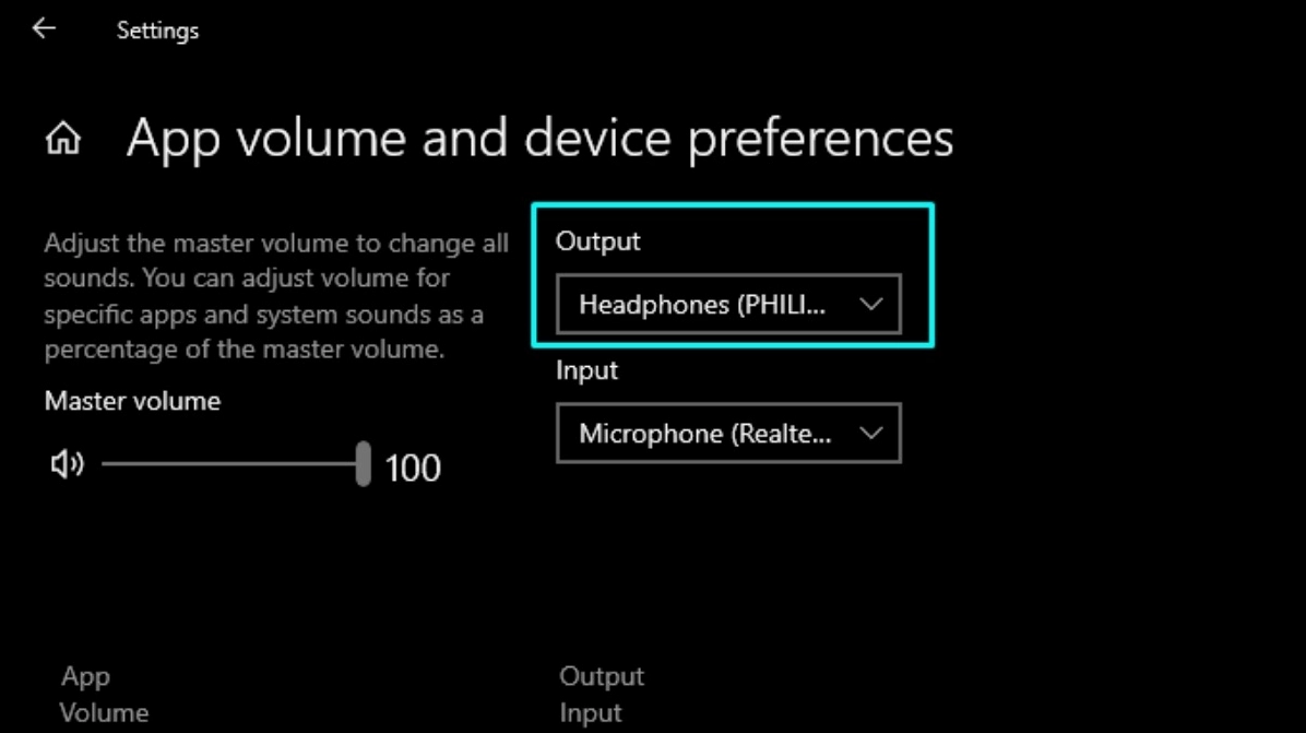 Hướng dẫn chi tiết cách kết nối bluetooth laptop với loa nhanh chóng và hiệu quả 10 Chọn loa Bluetooth trong phần Output