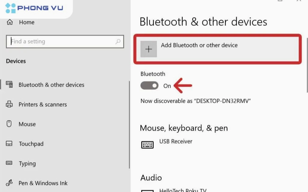 Hướng dẫn chi tiết cách kết nối bluetooth laptop với tai nghe không dây hiệu quả nhất 2026 11 Chọn mục Add Bluetooth or other device để thêm thiết bị