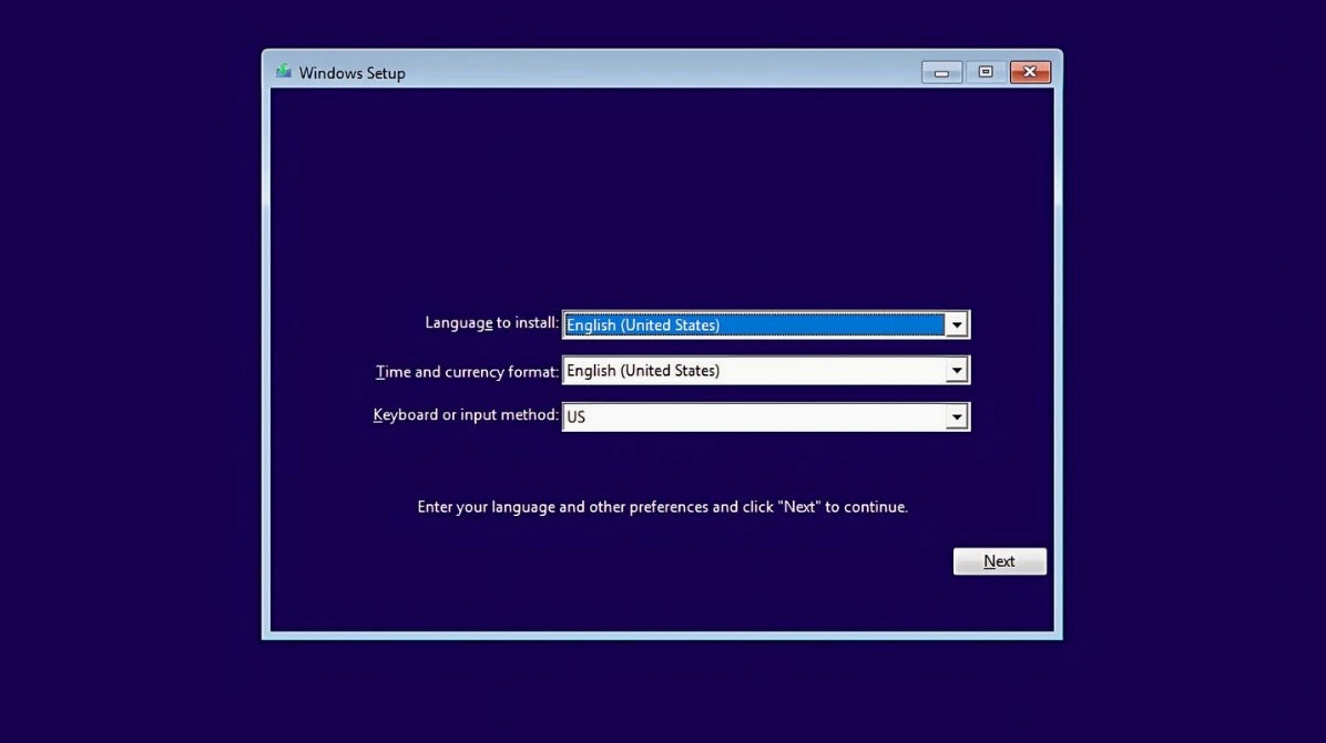 Hướng dẫn chi tiết cách cài lại win 10 cho laptop đơn giản tại nhà 10 Chọn ngôn ngữ định dạng thời gian và bàn phím