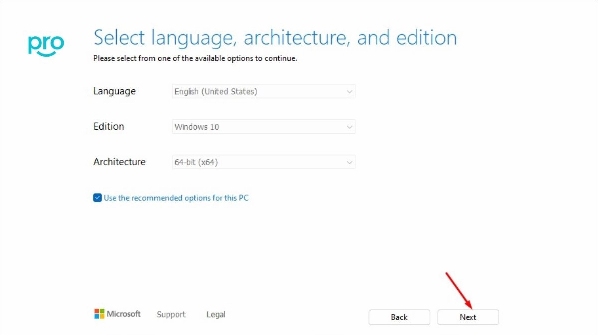 Hướng dẫn chi tiết cách cài lại win 10 cho laptop đơn giản tại nhà 7 Chọn ngôn ngữ phiên bản Windows 32-bit hoặc 64-bit và ấn Next