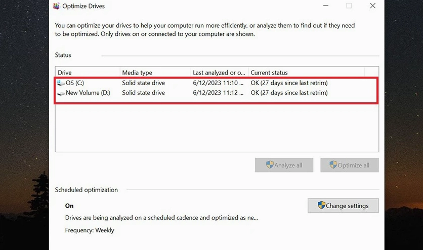 Hướng dẫn chi tiết cách làm giảm lag laptop chạy mượt mà như mới 14 Chọn ổ đĩa cần chống phân mảnh