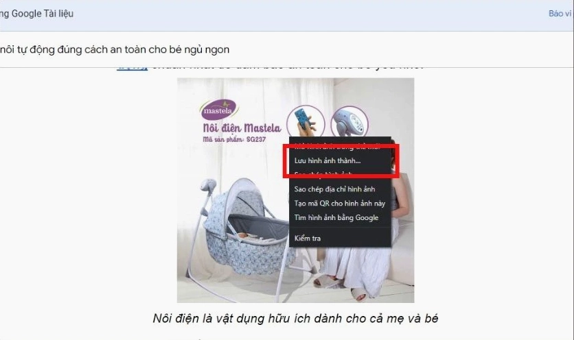 Chọn save để lưu ảnh về máy