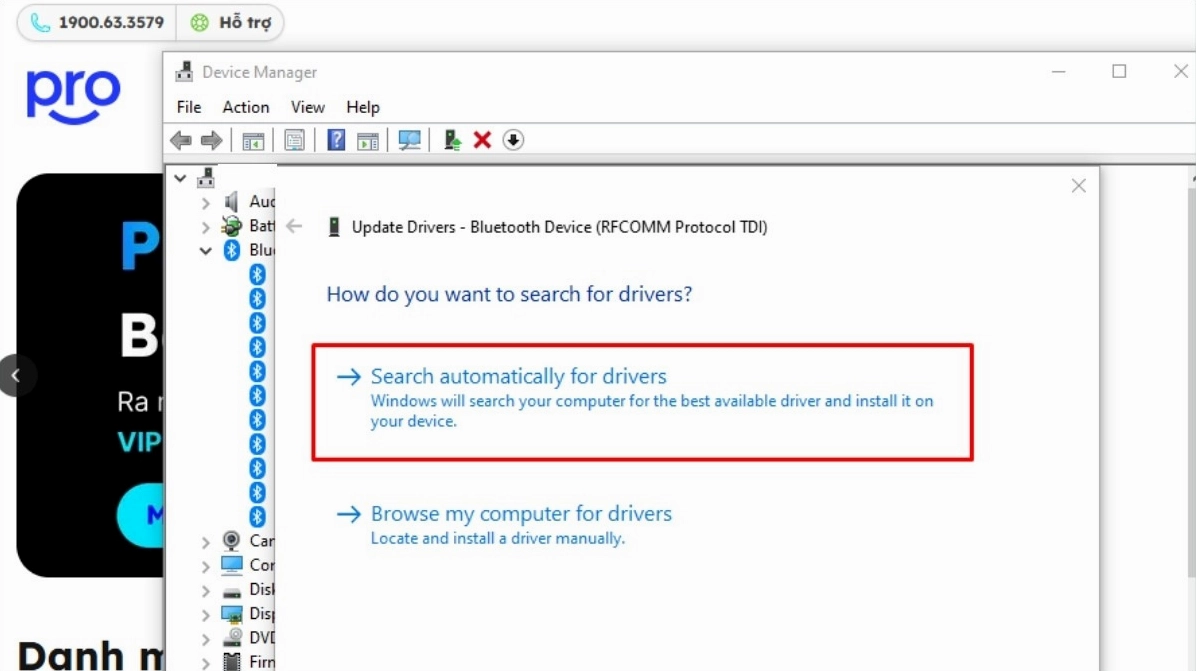 Hướng dẫn chi tiết cách kết nối bluetooth laptop với loa nhanh chóng và hiệu quả 19 Chọn Search automatically for drivers
