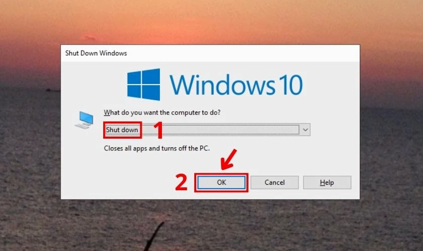Hướng dẫn chi tiết cách tắt laptop bằng bàn phím trên hệ điều hành Windows nhanh chóng và hiệu quả 29 Chọn Shut down rồi tiếp tục chọn vào Ok hoặc nhấn Enter để hoàn tất việc tắt máy tính