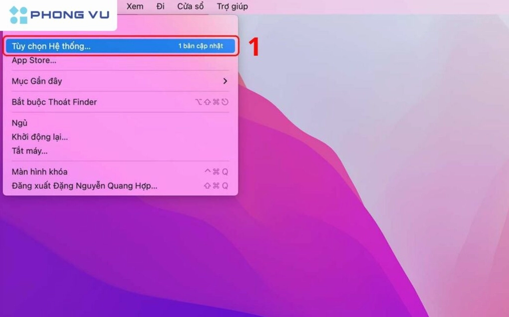Hướng dẫn chi tiết cách cài mật khẩu cho laptop trên hệ điều hành Windows và Mac 16 Chọn System Preferences Tùy chọn hệ thống trên thanh menu Apple