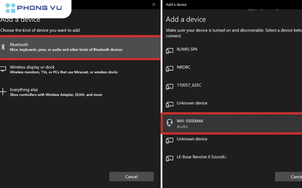 Hướng dẫn chi tiết cách kết nối bluetooth laptop với tai nghe không dây hiệu quả nhất 2026 20 Chọn tên tai nghe của bạn từ danh sách thiết bị và nhấn Connect để hoàn tất