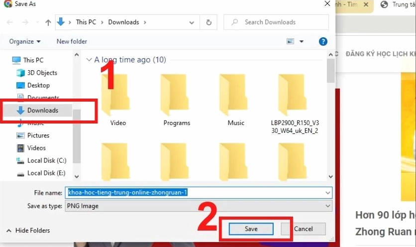 Chọn thư mục lưu ảnh xuống