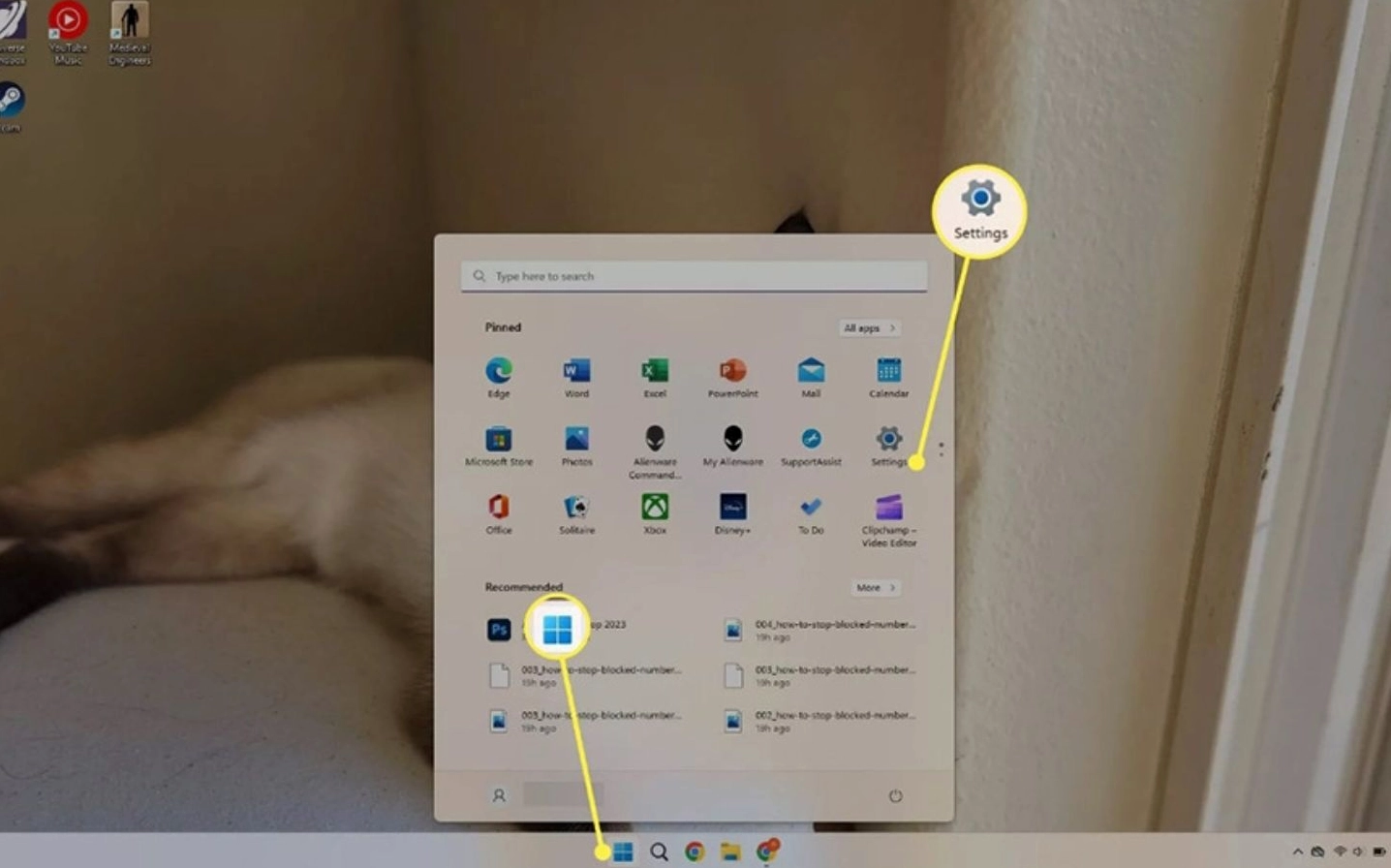 Chọn vào mục Settings