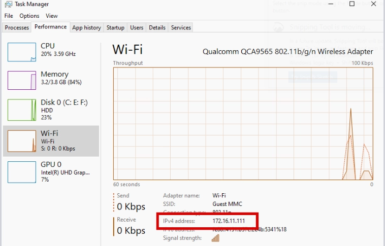 Chuyển sang tab Performance trong Task Manager