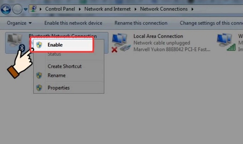 Hướng dẫn chi tiết cách bắt bluetooth cho laptop Windows và macOS 11 Click chuột phải và chọn mục Enable để bật kết nối bluetooth