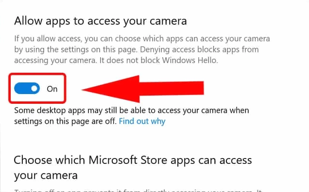 Hướng dẫn chi tiết cách bật camera trên laptop nhanh chóng và hiệu quả 5 Click nút On