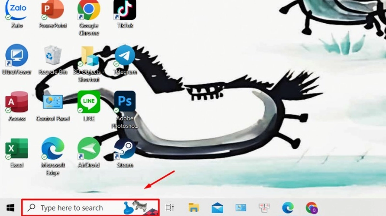 Hướng dẫn chi tiết cách bật bàn phím ảo trên laptop cực đơn giản 2 Click vào thanh Windows Search
