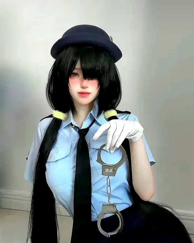 Cô gái cosplay Kurumi trong trang phục cảnh sát cá tính