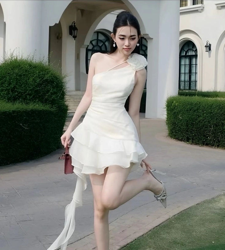 Cô gái diện trang phục váy ngắn thanh lịch